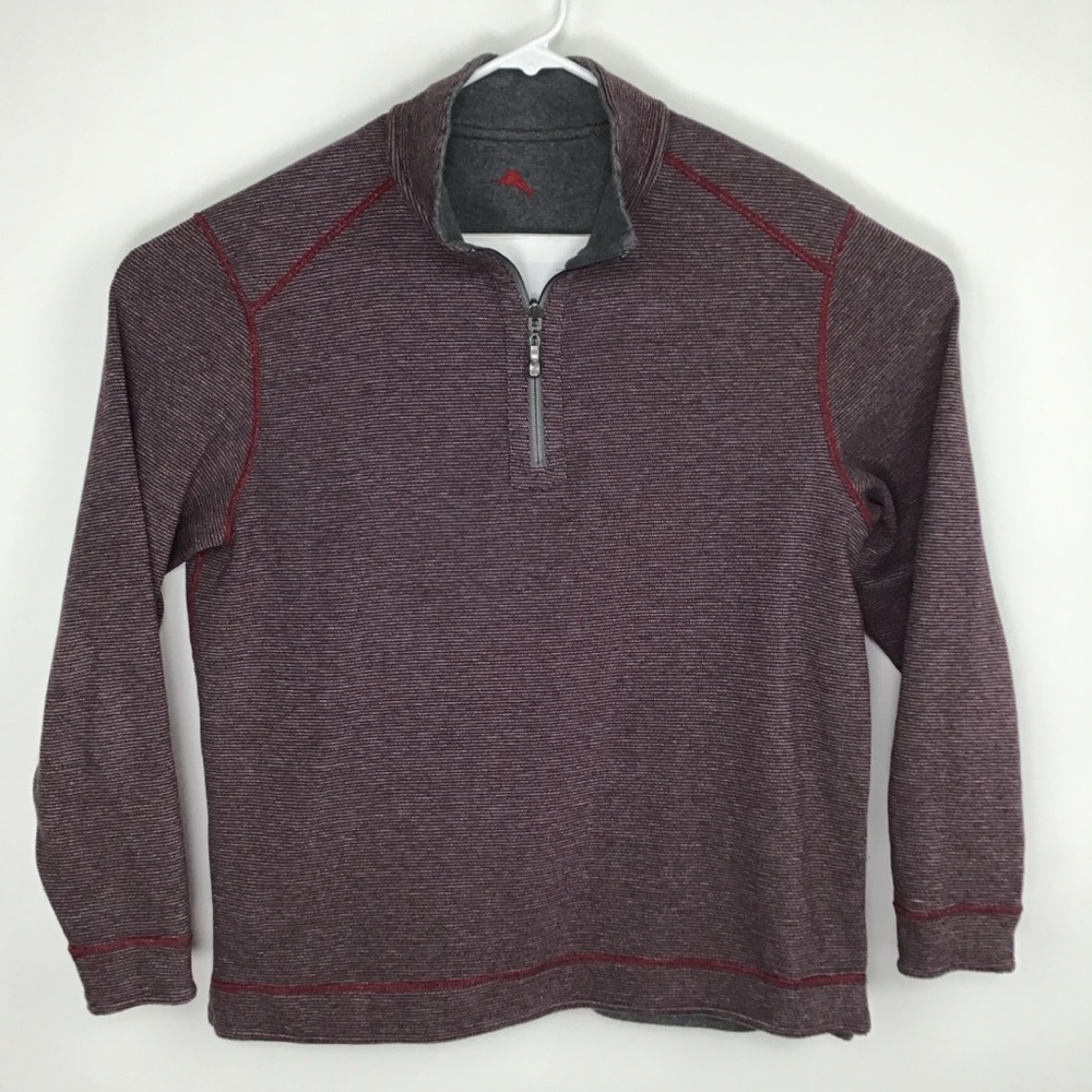 Tommy Bahama men’s reversible long sleeve quarter zip pullover large